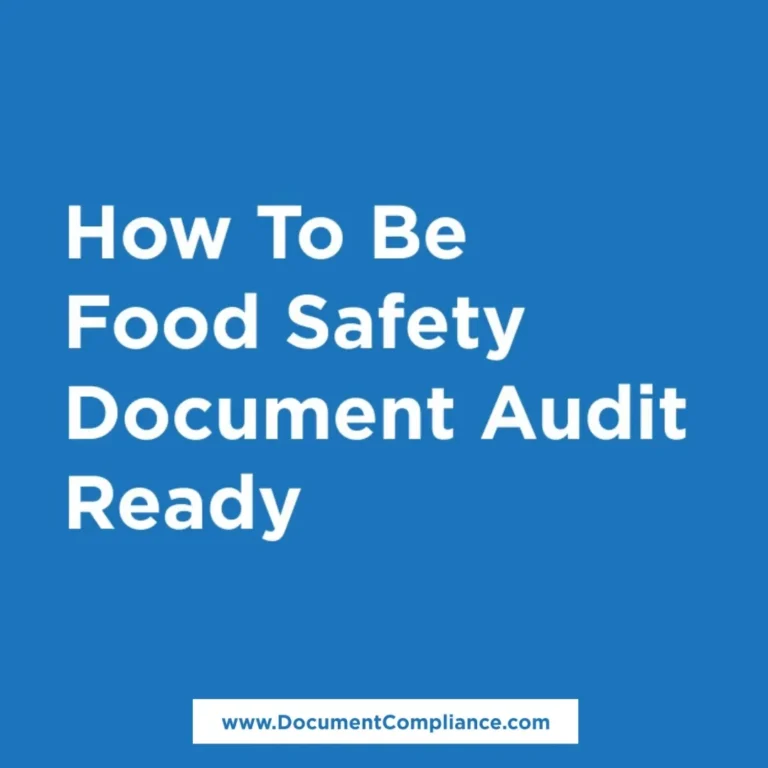 food safety document audit